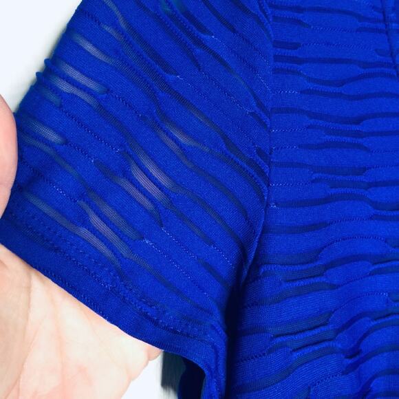 Marc New York Andrew Marc Short Sleeve A-Line Texture Knit Jacquard Dress MEDIUM - Picture 3 of 9